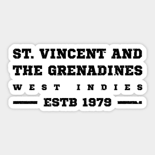 St Vincent and The Grenadines Estb 1979 West Indies Sticker